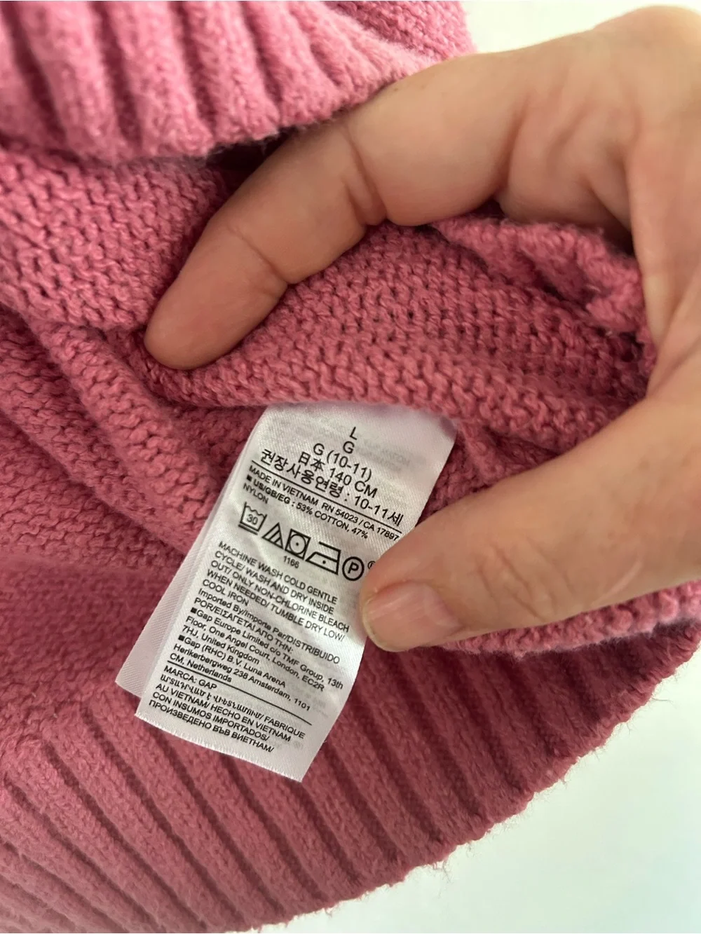 GAP Pink CashSoft Oversized Mockneck Cropped Knit Sweater Girls L Fits Womens XS